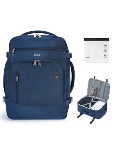 Image of ECOHUB Travel Backpack Airline Approved Under Seat Personal Item Bag | Carry on Backpack Water Resistant Fit 15.6 inch Laptop AirTag Pocket, Lightweight Casual Daypack for Women Men with USB Port