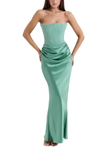 SCLEROPAGES Abendkleid Damen Elegant Prom Maxi Dress Stain Backless Brautkleid Hochzeitskleid Galakleid Prinzessin Kleider Brautjungfernkleider...