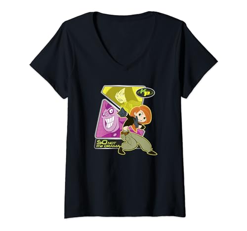 T-shirt Kim Possible Disney femme v-neck top mode vintage imprimé graphique
