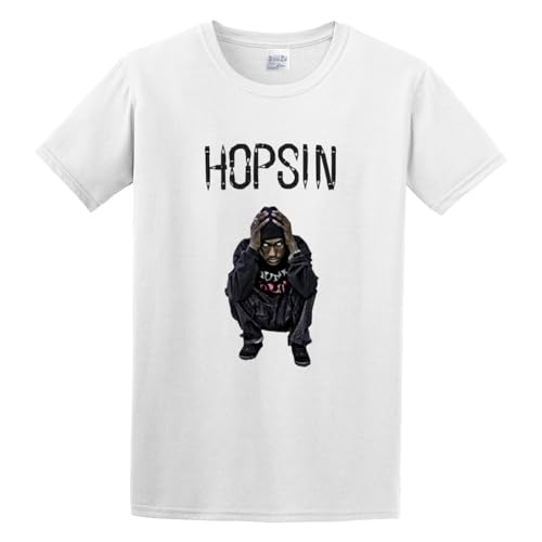 Streetwear Hopsins Men's T-Shirt Unisex White Cotton Print Tee Shirts S