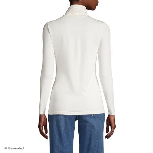 Image of Lands' End Lightweight Jersey Long Sleeve Turtleneck