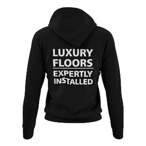 Image of Hawthorne Grove Floor Layer Hoodie | Luxury Floors Expertly Installed | Flooring Installer Gift | (UK, Alpha, XXL, Regular, Regular, Black)