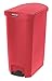 Rubbermaid Commercial Products Slim Jim Step-On Plastic Trash/Garbage Cans, 18 Gallon, Plastic End Step Step-On, Red