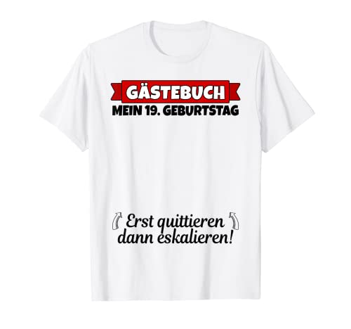 Libro de visitas para cumpleaños de 19 años, diseño de mujer Camiseta