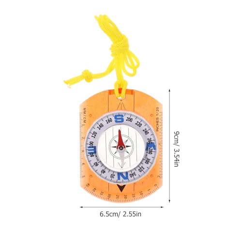 Brújula portátil de alta precisión para senderismo con lanyard naranja miniatura 2