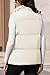 MAGCOMSEN Women Oversized Zip Up Down Vest Stand Collar Sleeveless Padded Jacket Coat Puffer Vests Lightweight Bubble Jackets Beige