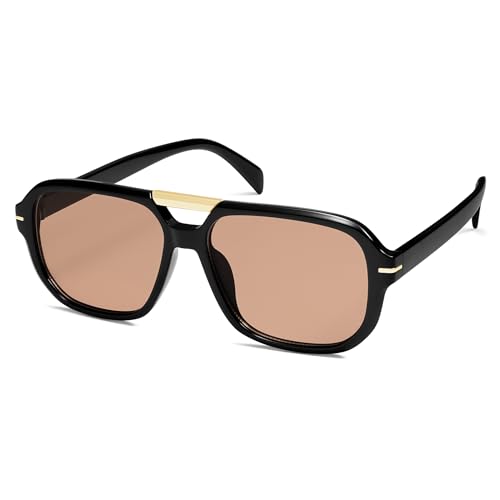 Retro Square Aviator Sunglasses Womens Mens 70s Classic Vintage Oversized Sun Glasses AR82282