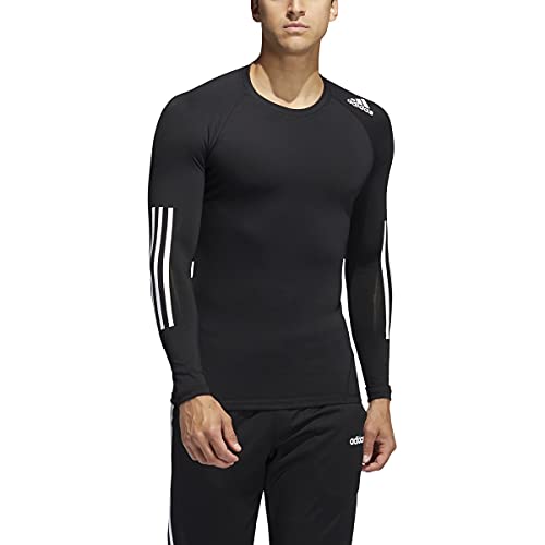 adidas Men's Standard Hockey Base-Layer Shirt, Black, Large