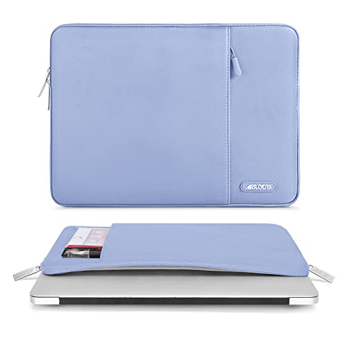 Image of MOSISO Laptop Case 13 inch, 13 inch Laptop Sleeve Compatible with MacBook Air M4 M3 M2 M1 2025-2018 / Pro M2 M1 2025-2016, Polyester Vertical Computer Sleeve Bag with Pocket, Pastel Blue