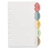 Avery 11118 Mini Dividers, 5/ST, 5-1/2-Inch x8-1/2-Inch, 7-Hole Punch, Multi