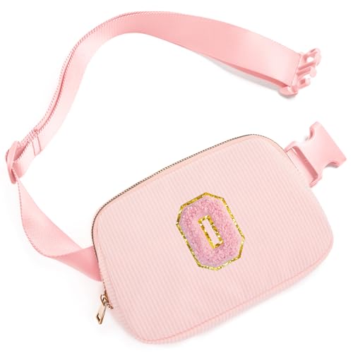 Image of Gitus Gifts for 10-16 Year Old Girls: Christmas Gifts for Teen & Tween Girls - Sister, Her Women Fanny Pack with Initial Letter Patch Belt Bag Crossbody Bag (Light Pink-O)