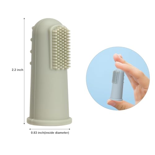 Image of Baby Finger Toothbrush with Case, Food Grade Silicone, BPA Free, 2-Pack (Sand+Shifting Sand)