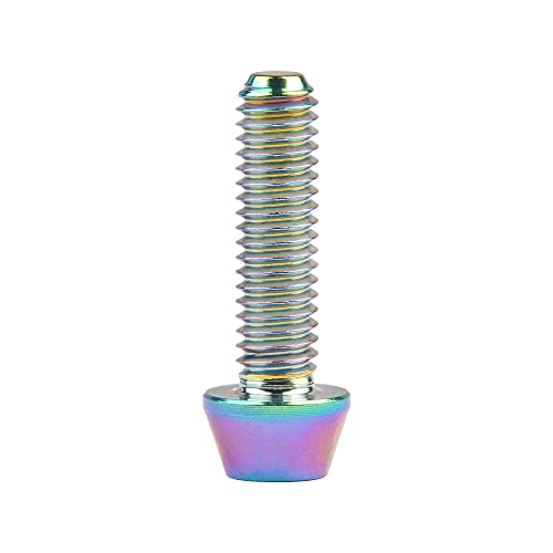 Image of Titanium Ti DIN912 M4 8 10 12 15 20mm Tapered Head Hex Bolts Bicycle Screws Pack of 6 (Multicolored, M4x15mm)