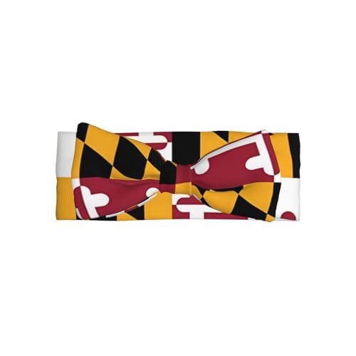 Flag of Maryland Baby Bow Headband. Comfortable baby headband, suitable for daily wear and photo props.
