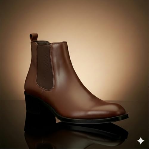 Image of Men's Chelsea Boots | Black Croc Textured Leather | Cuban Heel | Italian Design | TPR Sole | Cushioned Insole