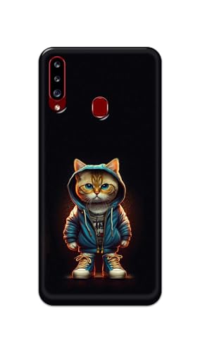 Image of PRINTFIDAA Printed Hard Back Cover Case for Samsung Galaxy A20s Back Cover (Hipster Cat) -112