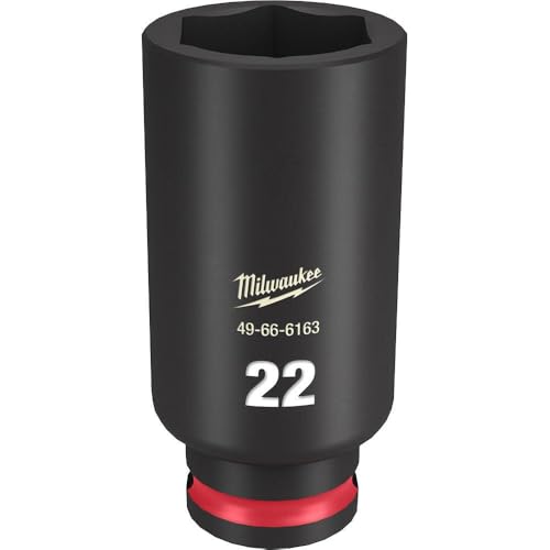 Milwaukee Shockwave 3/8-Inch Drive Deep 6 Point Impact Socket, 22 mm Size - image 1
