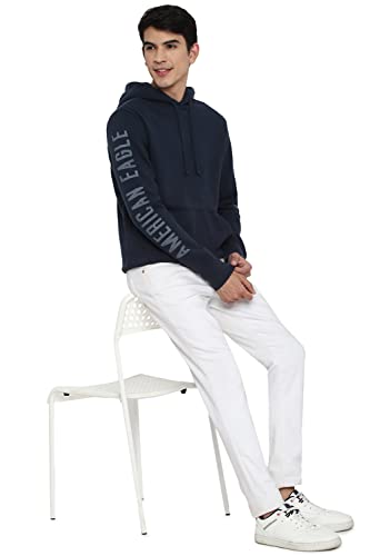 Image of American Eagle Men Blue Super Soft Icon Graphic Hoodie