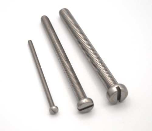 Zylinderschrauben mit Schlitz Stück Schlitzschrauben DIN 84 aus A2 Edelstahl rostfrei, Maschinenschraube mit Vollgewinde - ISO 1207