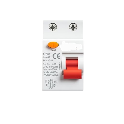 Disyuntor de corriente residual 2P 40A 100mA para carril Din tipo AC