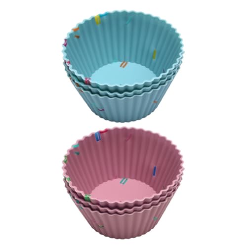 Veemoon Moule à Pâtisserie en Silicone Épais Rond – Lot de 6 Moules à Muffins Empilables – Ustensile Flexible pour Cuisson de Cupcakes et Gâteaux Maison Couleur Aléatoire
