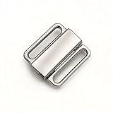 VEVESI 10 Sets 12mm Metal Bra Clasp Sewing Lingerie Front Closure Replacement Part (Silver 1/2')