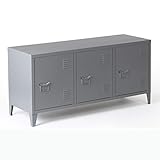 Material: Acero SKLUM Mueble TV Taquilla en Metal Pohpli Acero Gris