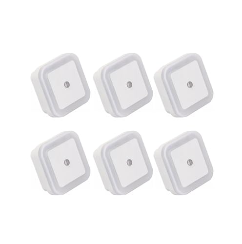 Image of DeepCrush 6 Pack LED Night Light with Smart Sensor Dusk to Dawn Sensor, Daylight White, 0.5W Plug-in，Night Lights Plug into Wall，Lights for Bathroom,Hallway,Bedroom, Kids Room, Kitchen, Stairway