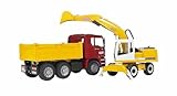 bruder 02751   Man TGA Camion à benne basculante avec pelle Liebherr   1:16 Véhicule de chantier, chantier, pelle à godet, ouvrier, bworld, engin de chantier, camion, camionnette