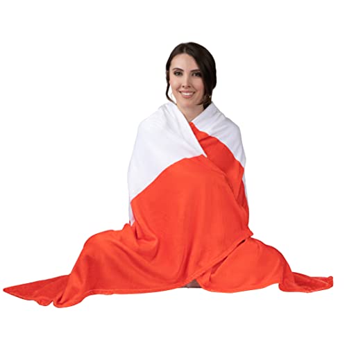 Canadian Flag Throw Blanket, Super-Soft Extra-Large Canada Flag Blanket For Men, Women, Teens And Children, Cute Fleece Canadian Maple Leaf (50In X 60In) Warm And Cozy Throw For Bed, Crib, Or Couch #TOP1