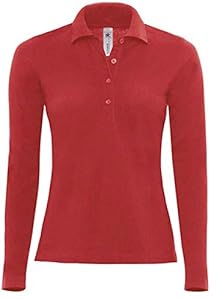 B&C Polo Safran Pure Longsleeve/Women Rot Red XS