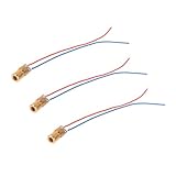 SHILLEHTEK 6mm 650nm 5mW Red Laser Diode Module | Copper Laser Pointer Sight | 5V Compatible | 3-Pack | Arduino & Raspberry Pi Projects, and DIY Electronics