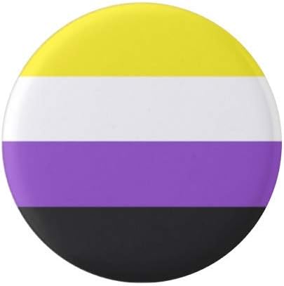 Gender NonBinary Pride Flag Pin 1.5” Round Circle Shape Metal Button Pin Badge Pinback 1.5 inch Pin 38 mm 3.8 cm - Image 2
