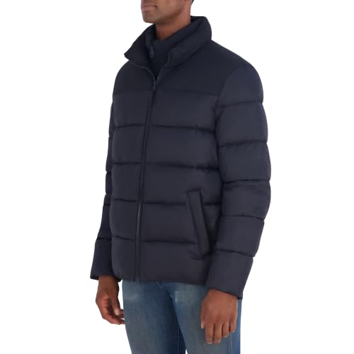 Image of Nautica Men's Ripstop Puffer Jacket - Water Resistant Bib Front Insulated Winter Coat