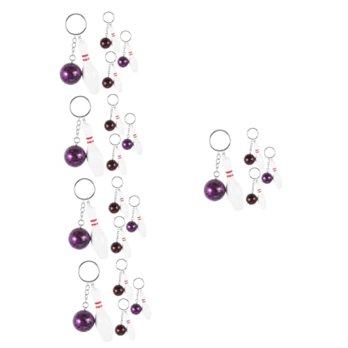 Porte clé de bowling violet pour accessoiriser vos sacs de sport