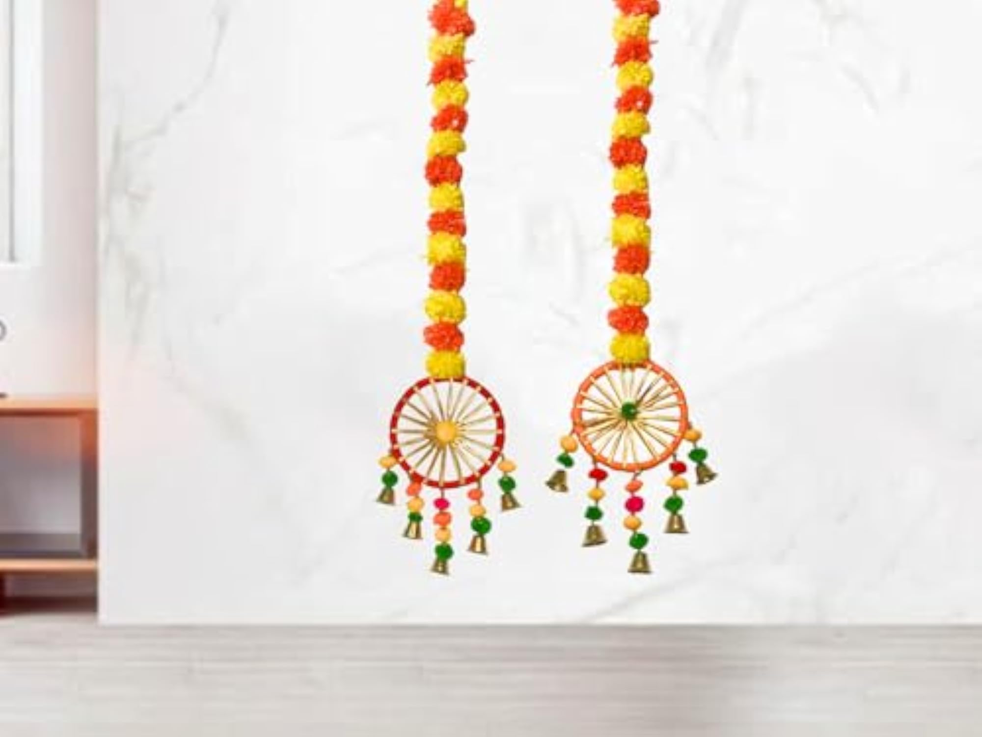 Pack of 2 Artificial Marigold Hanging Garlands