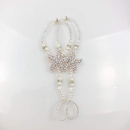 Fine Lady Baby Barefoot Sandals,Rhinestone Toddler Jewelry, Christening Shoes, Newborn Pearl Barefoot Sandals,Couture Baby Christening, Shower Gift,Photo Prop2