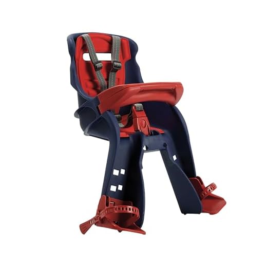 OKBABY Orion - Seggiolino Anteriore per Bambini, Sicurezza in Bicicletta dai 7/8 Mesi (15 kg) - Blu e Rosso