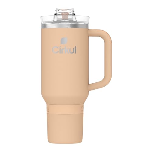 Cirkul 40oz. Apricot Stainless Steel Tumbler with Handle, All-Day StrawSip™, Double-Wall Insulated