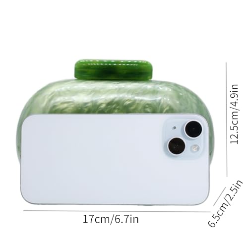 Image of Acrylic Evening Clutch Bag for Women Shell Shape Shoulder Crossbody Bag Glitter Marble Purse Handbag