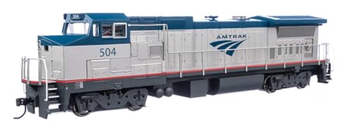 Walthers Mainline 910-19564 HO Scale GE Dash 8 P32-8BWH - ESU(R) Sound & DCC - Amtrak(R) #509 - Phase IV (Silver, Blue Stripe, red & White Pinstripes)