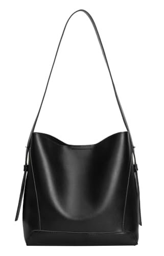 Image of Women's Trendy Tote Bag Vegan Leather Shoulder Crossbody Purse Large Bucket Handbag Soft Top Handle Satchel