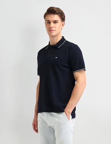 Image of Arrow Sport Men Regular fit Cotton Solid Short Sleeves Polo Shirt