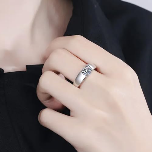 Men's 14K Gold 1 Carat Diamond Ring, Dazzling Diamond Engagement & Wedding Bands D-color VVS2,Fathers Day for Dad2