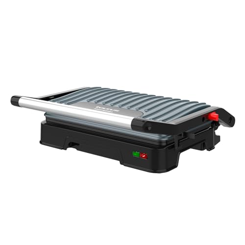 Taurus Toast&Grill GR1001P | Grill eléctrico multifunción 1000W con apertura 180º | Placas...