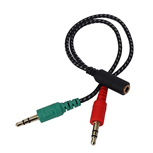 Qusedwey Divisor de Auriculares para computadora, Adaptador de Auriculares para PC Audio y microfono, 3.5 mm Hembra a Dual 3.5 mm Macho