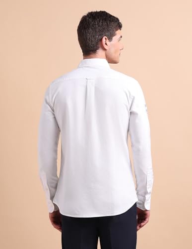 Image of U.S. POLO ASSN. Solid Tailored Fit Shirt for Men - 100% Cotton, Breathable & Comfortable, Full Sleeves Casual Shirt for Men