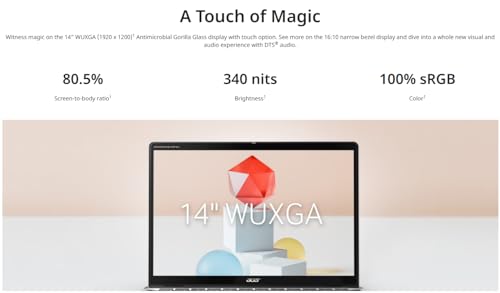 Image of acer Chromebook Plus Spin 514 2-in-1 Laptop 14 inch FHD IPS Touchscreen (100% sRGB) Intel 10-core i5-1334U 8GB RAM 768GB Storage (512GB SSD + 256GB SD Card) Backlit Type-c Fast Charge ICP Hub w /Google AI