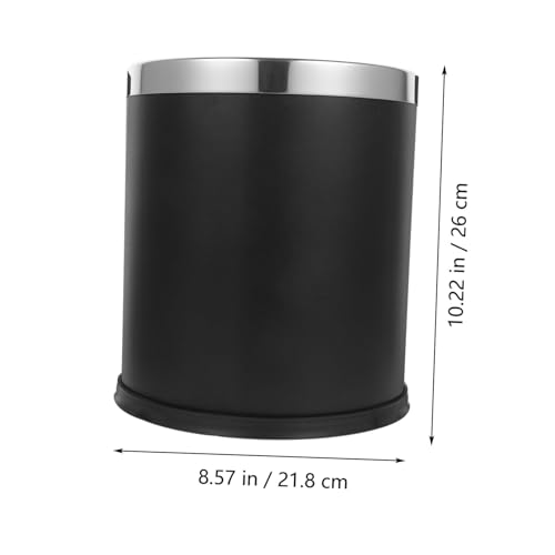 Basurero de hierro rectangular negro para cocina y baño miniatura 2