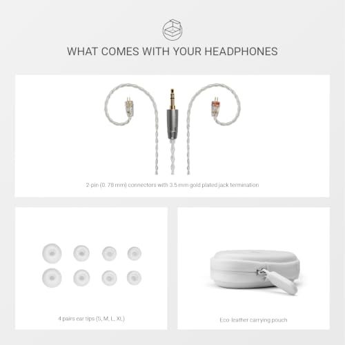 Image of MEZE AUDIO Alba | Wired in-Ear Monitor Headphones for Audiophiles | USB-C Adapter Included | Widely Compatible | Noise Isolating | Ergonomic Metal Chassis (White w /o Adapter)